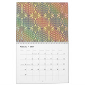 Blume des Lebens - Briefmarke Grunge Muster 1 Kalender (Feb 2027)