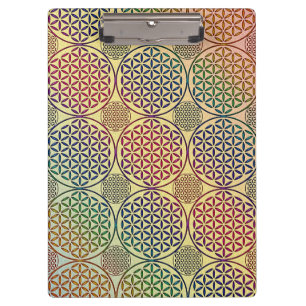 Blume des Lebens - Briefmarke Grunge Muster 1 Klemmbrett