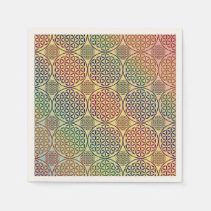 Blume des Lebens - Briefmarke Grunge Muster 1 Serviette