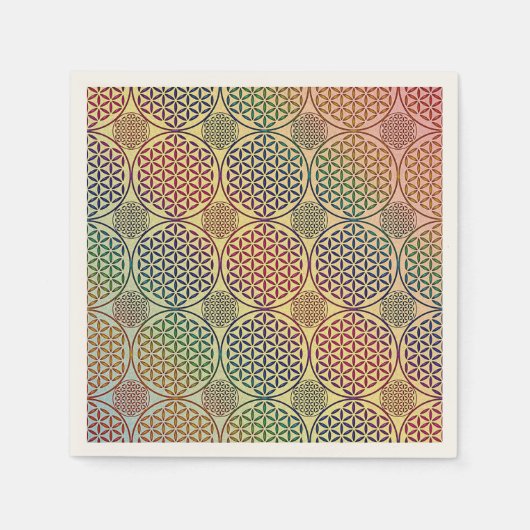 Blume des Lebens - Briefmarke Grunge Muster 1 Serviette (Vorderseite)