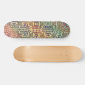 Blume des Lebens - Briefmarke Grunge Muster 1 Skateboard (Horizontal)