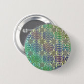 Blume des Lebens - Briefmarke Grunge Muster 2 Button (Vorne & Hinten)