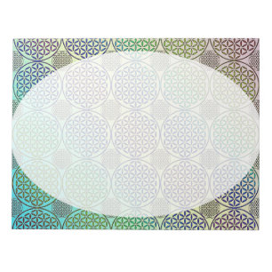 Blume des Lebens - Briefmarke Grunge Muster 2 Notizblock