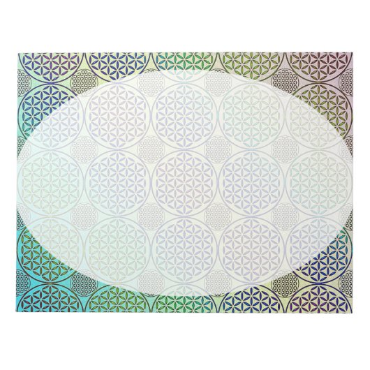 Blume des Lebens - Briefmarke Grunge Muster 2 Notizblock (Vorderseite)