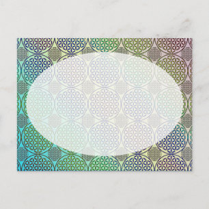 Blume des Lebens - Briefmarke Grunge Muster 2 Postkarte
