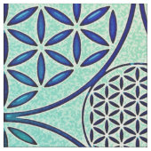 Blume des Lebens - Briefmarke Grunge Muster 2 Stoff (Nahaufnahme)
