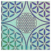 Blume des Lebens - Briefmarke Grunge Muster 2 Stoff (Muster)