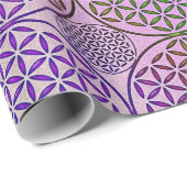 Blume des Lebens - Briefmarke Grunge Muster 3 Geschenkpapier (Rolleneckpunkt)