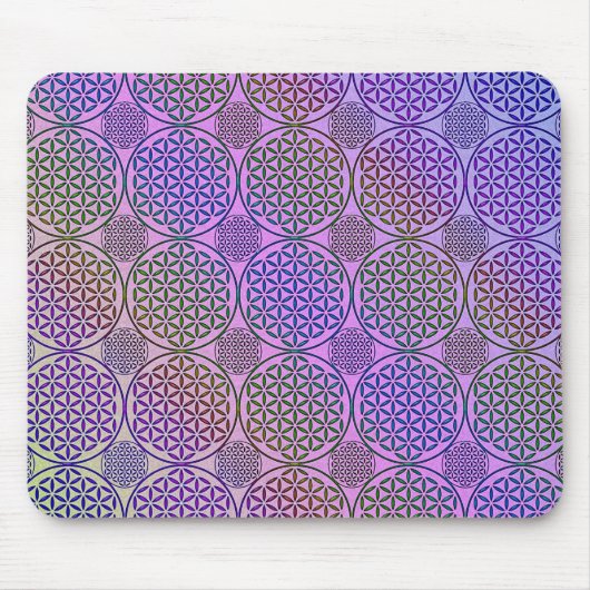 Blume des Lebens - Briefmarke Grunge Muster 3 Mousepad (Vorne)