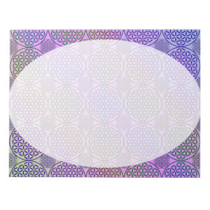 Blume des Lebens - Briefmarke Grunge Muster 3 Notizblock