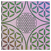 Blume des Lebens - Briefmarke Grunge Muster 3 Stoff (Muster)