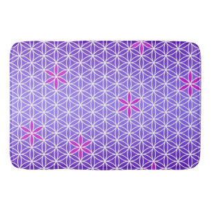 Blume des Lebens - Briefmarke nahtlos - violett Badematte