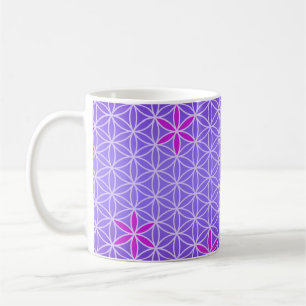 Blume des Lebens - Briefmarke nahtlos - violett Kaffeetasse