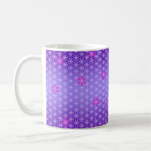 Blume des Lebens - Briefmarke nahtlos - violett Kaffeetasse
