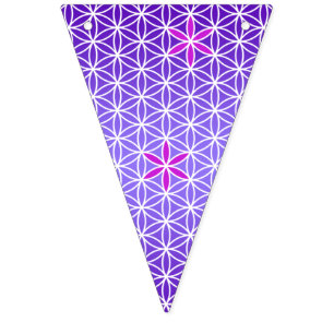 Blume des Lebens - Briefmarke nahtlos - violett Wimpelkette