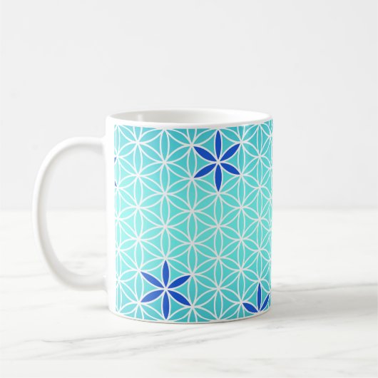 Blume des Lebens - Briefmarke - nahtloses Muster - Kaffeetasse (Links)