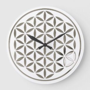 BLUME DES LEBENS - Briefmarke - Silber / Blume des Große Wanduhr