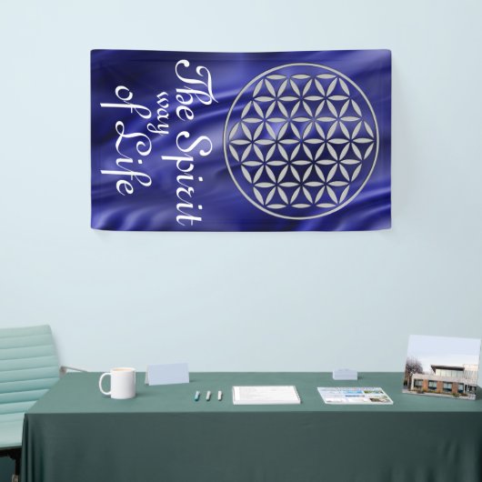 Blume des Lebens - Briefmarke Silber + Ihr Rückgra Banner (Messeveranstaltung)