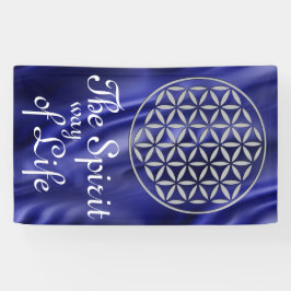 Blume des Lebens - Briefmarke Silber + Ihr Rückgra Banner