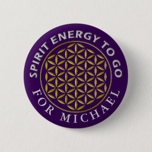 Blume des Lebens - Briefmarke - Spirituosen Button