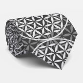 Blume des Lebens - Briefmarkenmuster - Grau Krawatte (Gerollt)