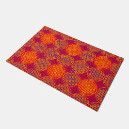 Blume des Lebens - Briefmarkenmuster - orange Rosa Fußmatte