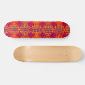 Blume des Lebens - Briefmarkenmuster - orange Rosa Skateboard (Horizontal)