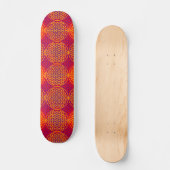 Blume des Lebens - Briefmarkenmuster - orange Rosa Skateboard (Vorderseite)