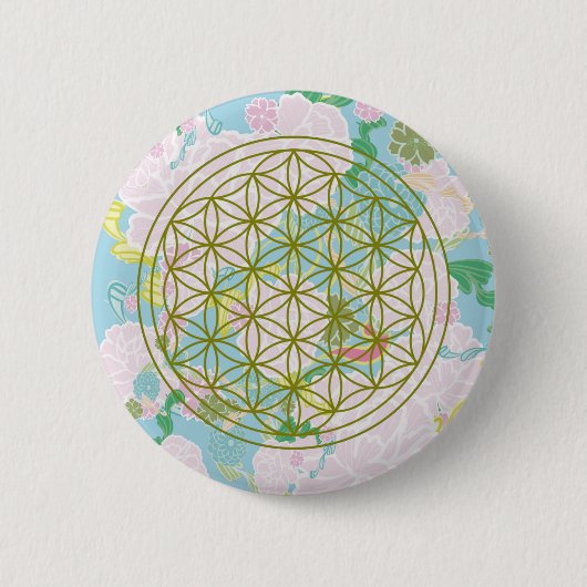 Blume des Lebens Button (Vorderseite)