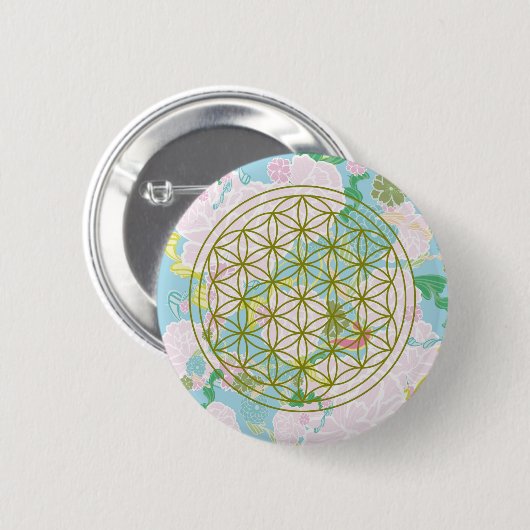 Blume des Lebens Button (Vorne & Hinten)