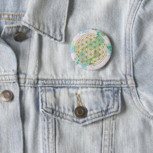 Blume des Lebens Button