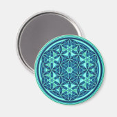 Blume des Lebens - Button Style 01 Magnet (Vorderseite/Rückseite)
