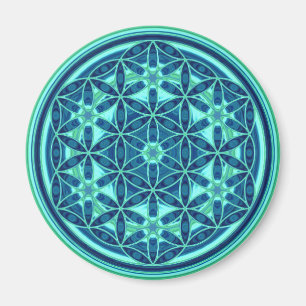 Blume des Lebens - Button Style 01 Magnet