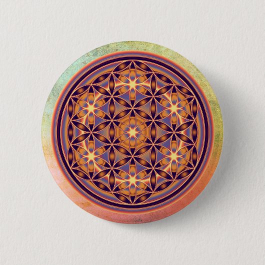 Blume des Lebens - Button Style 02 (Vorderseite)