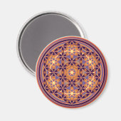 Blume des Lebens - Button Style 02 Magnet (Vorderseite/Rückseite)