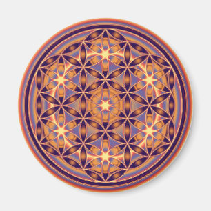 Blume des Lebens - Button Style 02 Magnet
