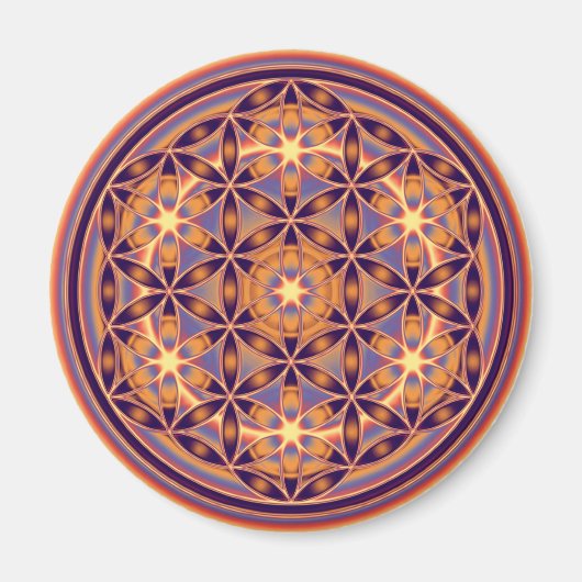 Blume des Lebens - Button Style 02 Magnet (Vorne)