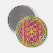 Blume des Lebens - Button Style 03 Magnet (Vorderseite/Rückseite)