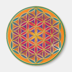 Blume des Lebens - Button Style 03 Magnet