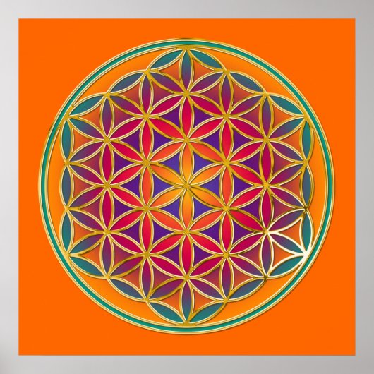 Blume des Lebens - Button Style 03 Poster (Vorne)