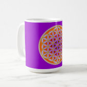 Blume des Lebens - Button Style 04 Kaffeetasse (Vorderseite Links)