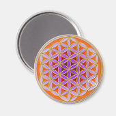 Blume des Lebens - Button Style 04 Magnet (Vorderseite/Rückseite)