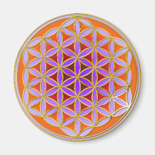 Blume des Lebens - Button Style 04 Magnet