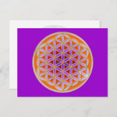 Blume des Lebens - Button Style 04 Postkarte (Vorne/Hinten)