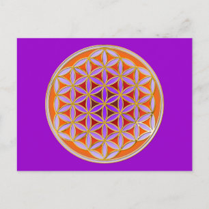 Blume des Lebens - Button Style 04 Postkarte