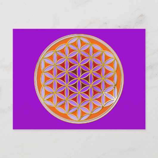 Blume des Lebens - Button Style 04 Postkarte (Vorderseite)