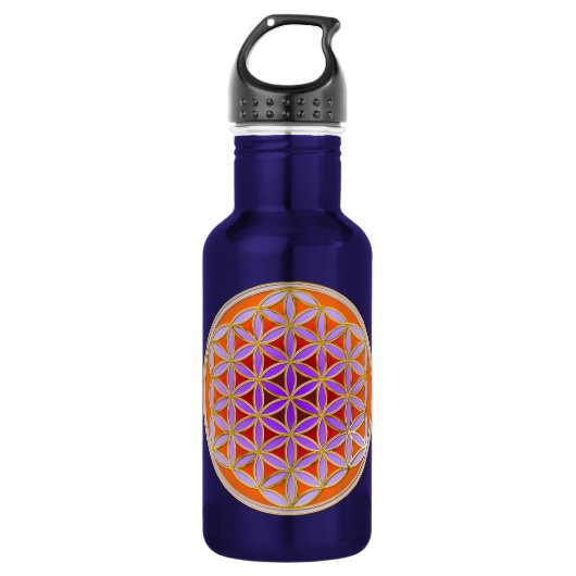 Blume des Lebens - Button Style 04 Trinkflasche (Vorderseite)