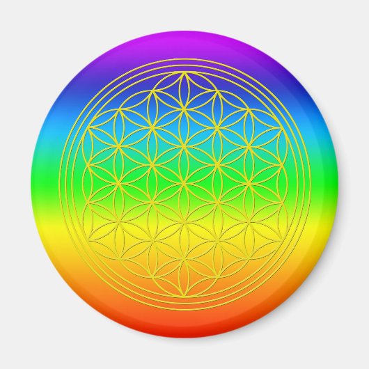Blume des Lebens chakra 2 Magnet (Vorne)