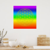 Blume des Lebens chakra 2 Poster (Küche)