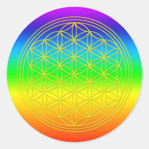 Blume des Lebens chakra 2 Runder Aufkleber